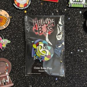 Helluva Boss Chibi Robo Fizz Enamel Pin - Multicolor Heart Robot